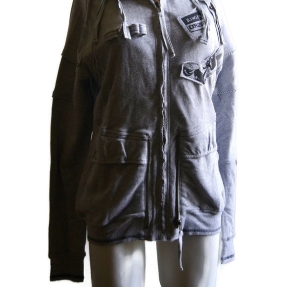 Daytrip Zip Up Hoodie Gray 100% Cotton SM - Picture 2 of 8